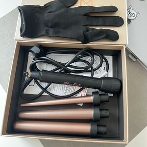 Interchangeable GEM Curling Wand Set with Heat Glove